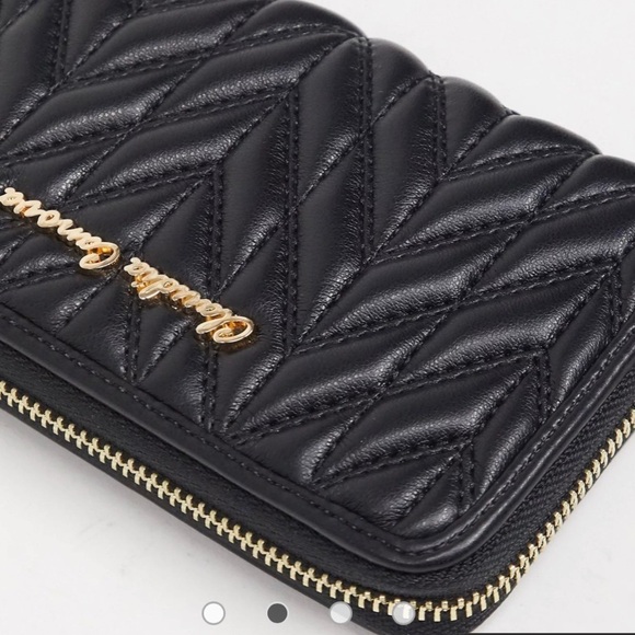Host Pick 🌟 ASOS Claudia Canova Black Zip Around Quilted Wallet NWT - Picture 3 of 9